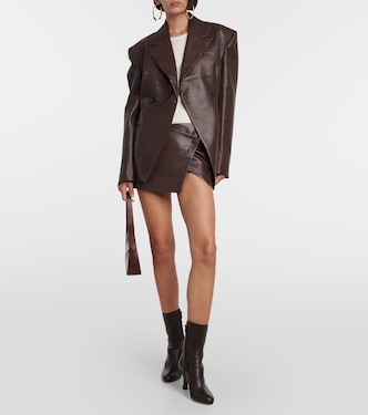 Mille faux leather wrap miniskirt | Aya Muse