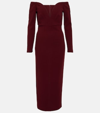 Robe midi en laine à encolure bardot | Roland Mouret