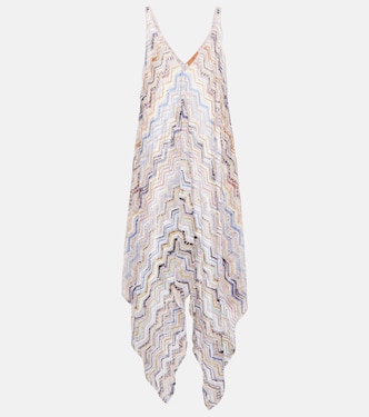 Vestido de playa de lamé en zigzag | Missoni Mare