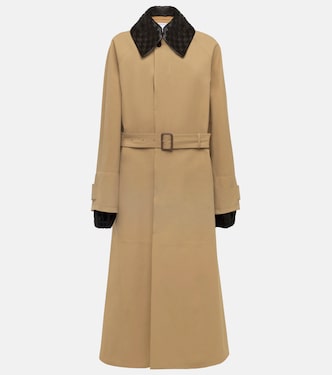 Trenchcoat aus einem Baumwollgemisch mit Leder | Bottega Veneta