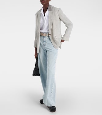 Blazer oversized de mezcla de lino | Brunello Cucinelli