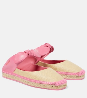 Bailarinas Reka de rafia con piel | Jimmy Choo