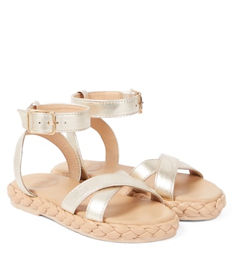 Sandali in pelle metallizzata | Chloé Kids