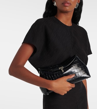 T-Lock croc-effect leather clutch | Toteme