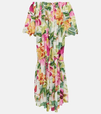 Maxikleid Painted Flowers aus einem Baumwollgemisch | Farm Rio