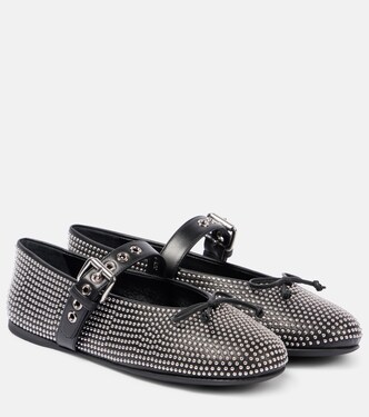 Verzierte Ballerinas aus Leder | Miu Miu