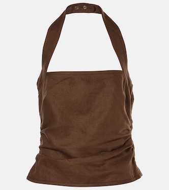 Top Jerry Halter Bodice en lin | SIR