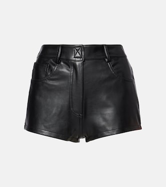 High-Rise Shorts aus Lederimitat | Norma Kamali