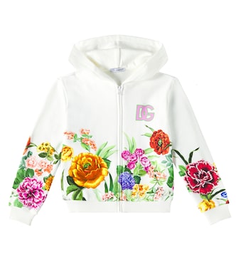 Bedruckter Kapuzenjacke DG aus Baumwoll-Jersey | Dolce&Gabbana Kids