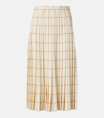 Falda midi Clea en sablé de seda plisada | Loro Piana
