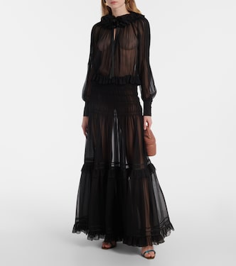 Abito lungo in seta | Saint Laurent