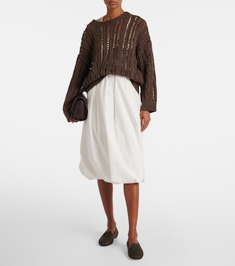 Gonna midi in misto cotone | Brunello Cucinelli