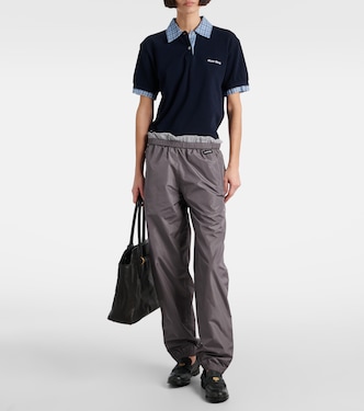 Mesh-trimmed technical straight pants | Miu Miu