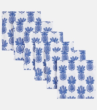 Large set of 6 printed linen napkins | La DoubleJ