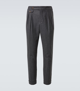 Pleated virgin wool slim pants | Brunello Cucinelli