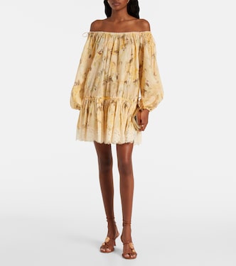 Floral semi-sheer cotton minidress | Zimmermann