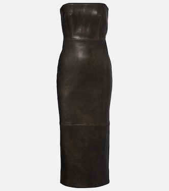Robe midi en cuir | Alex Perry