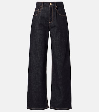 Jeans anchos de tiro medio | Brunello Cucinelli