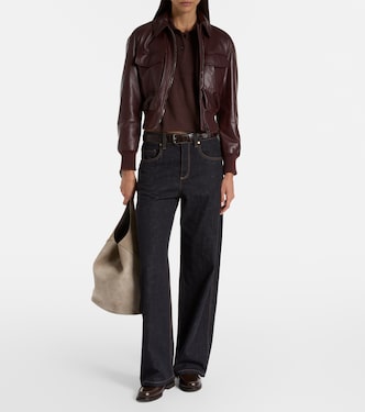 Jeans anchos de tiro medio | Brunello Cucinelli