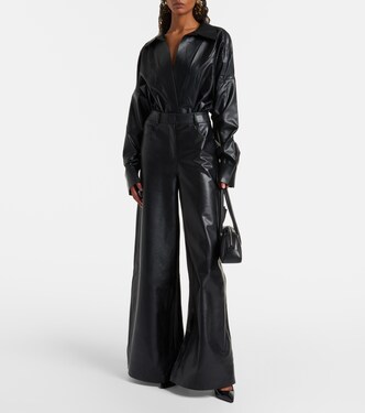 Elephant faux leather wide-leg pants | Norma Kamali