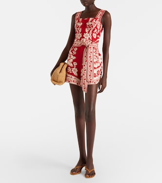 Playsuit Guanacaste Red aus einem Leinengemisch | Farm Rio