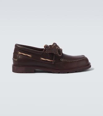 Leather boat shoes | Burberry