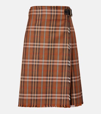 Burberry Check wool midi skirt | Burberry