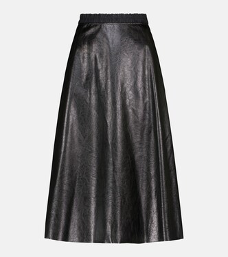 Falda midi de piel sintética | Moncler