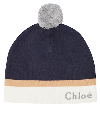 Berretto in cotone e lana con logo | Chloé Kids