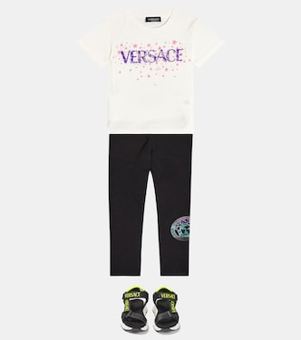 Leggings Medusa Greca in misto cotone | Versace Kids