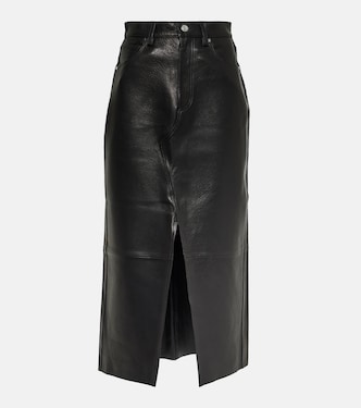 The Midaxi high-rise leather midi skirt | Frame