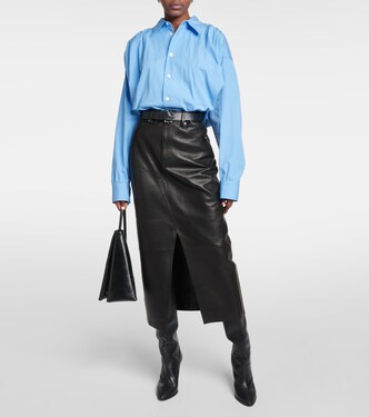 The Midaxi high-rise leather midi skirt | Frame