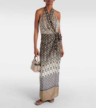 Sandali infradito in suede con monili | Brunello Cucinelli