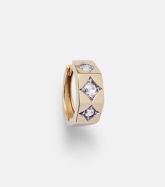 Boucle d'oreille unique Ecrou Medium en or 18 ct et diamants | Marie Lichtenberg