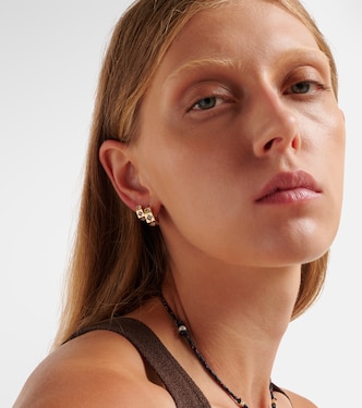 Boucle d'oreille unique Ecrou Medium en or 18 ct et diamants | Marie Lichtenberg