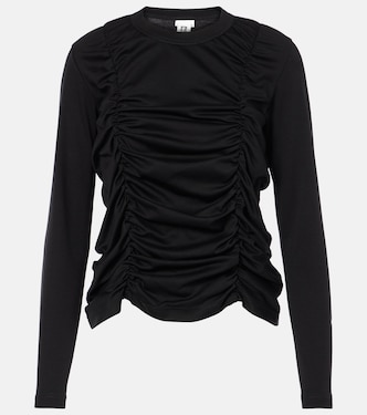 Top in cotone con volant | Noir Kei Ninomiya