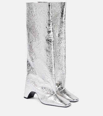 Foil Bridge 85 leather knee-high boots | Coperni