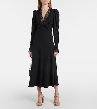 Vestido midi Envers de satén con encaje | Alessandra Rich