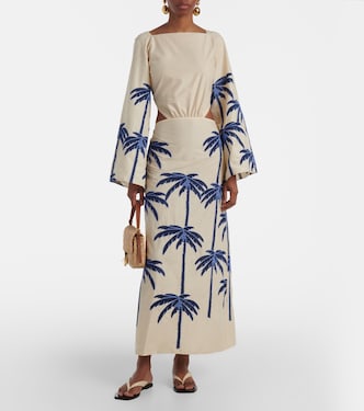 Abito midi Journey in lino con cut-out | Johanna Ortiz
