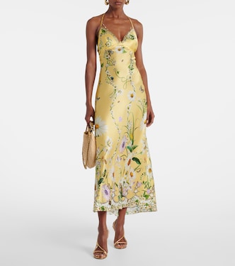Abito midi in charmeuse di raso di seta | Camilla