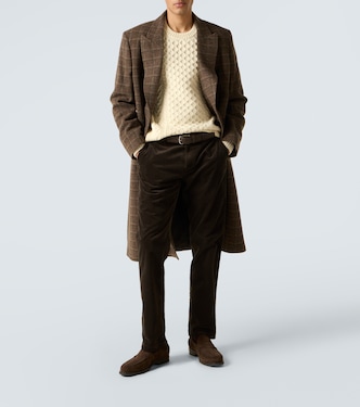 Cable-knit wool sweater | Sunspel