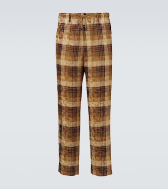 Pantalon droit en jacquard à carreaux | Dries Van Noten