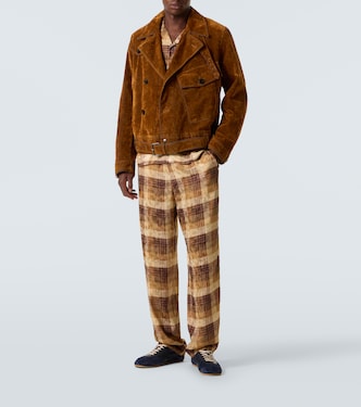 Pantalon droit en jacquard à carreaux | Dries Van Noten