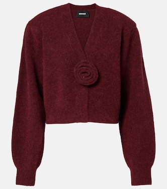 Floral-appliqué wool-blend cardigan  | Rotate