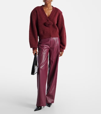 Floral-appliqué wool-blend cardigan  | Rotate