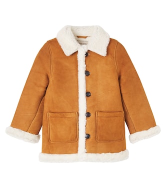 Bonne shearling-trimmed leather coat | Konges Sløjd