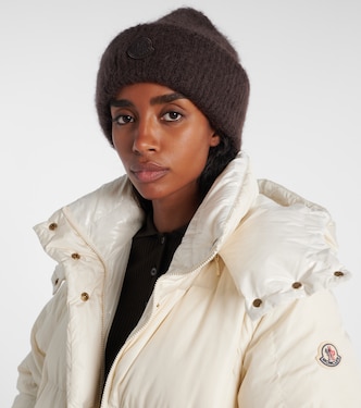 Bonnet en mohair et laine mélangés à logo | Moncler