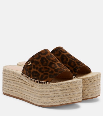 Leopard-print suede espadrille sandals | Gianvito Rossi