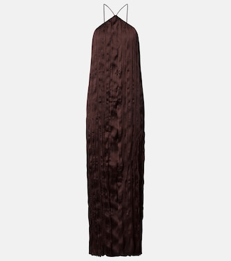 Akari plissé halterneck maxi dress | Staud
