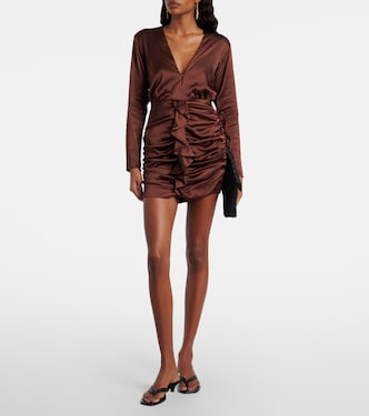 Ruffled satin minidress | Poupette St Barth
